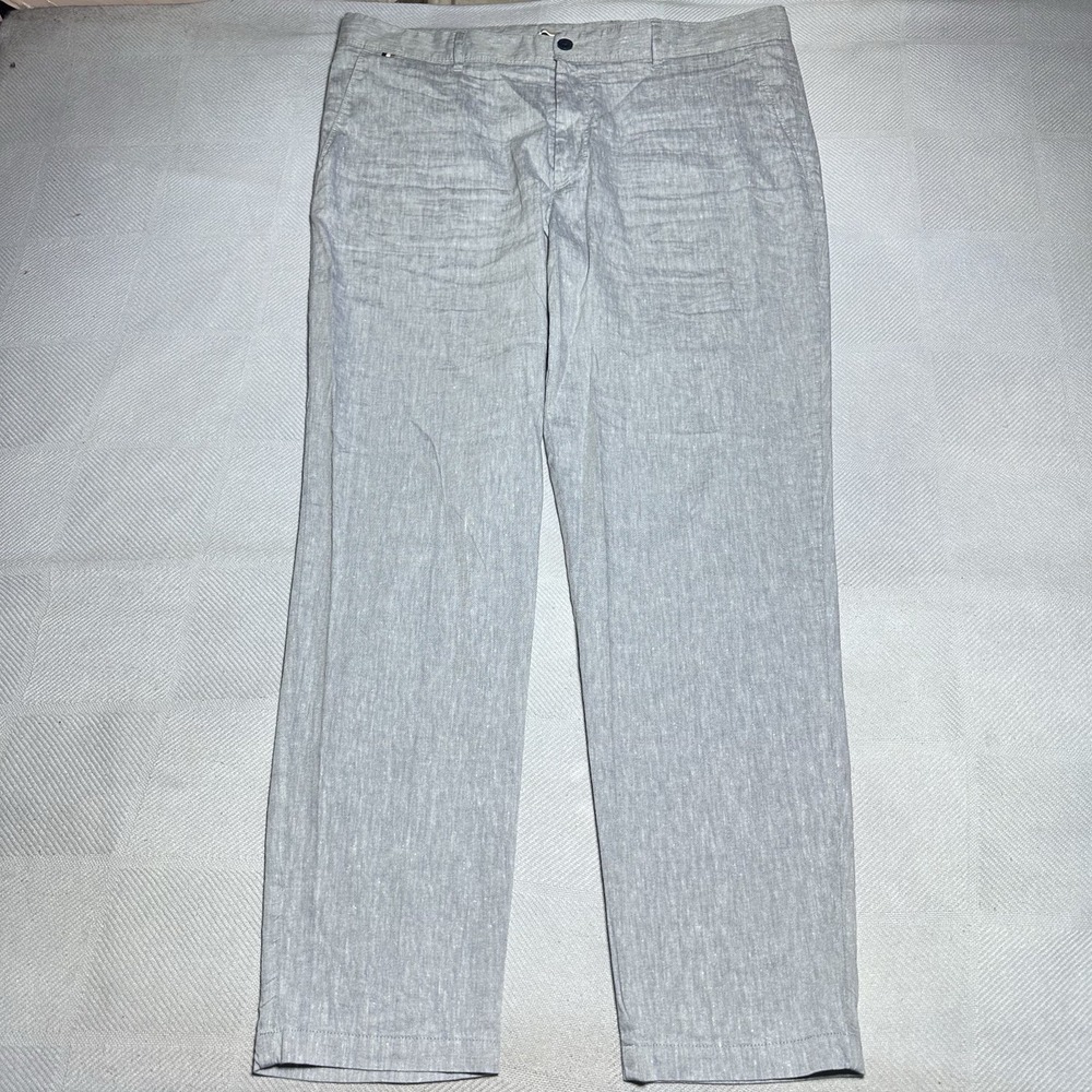 Hugo Boss Pants Mens 40R (40x30)‎ Linen Blend Dress Casual Preppy Straight Leg